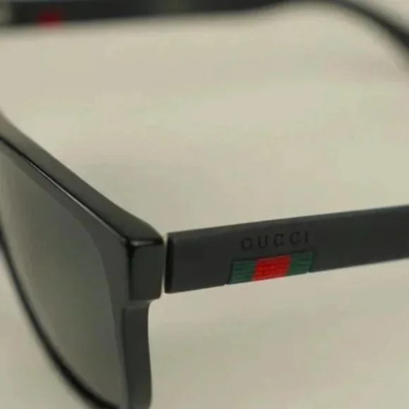 Gucci GG0010S Black Rectangular Grosgrain Sunglasses main image 5
